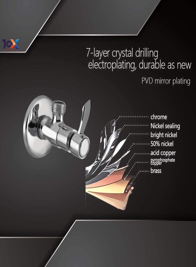 10X Angle Valve Tap ARW-111 For Bathroom/Kitchen Full Brass Full Chrome - Image 4